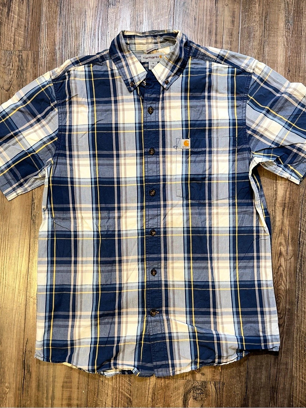 Carhartt Relaxed Fit Short-Sleeve Plaid Button-Down Shirt Plaid Short Sleeve